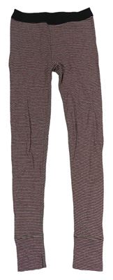 Sivo-čierno-červené pruhované spodné nohavice