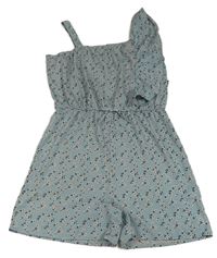 Modrý květinový kraťasový overal Primark