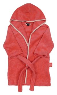 Růžový chlupatý župan s kapucí Kiabi