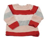 Ružovo-sivo-biely pruhovaný sveter H&M