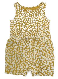 Horčicový bavlnený kraťasový overal s fľakmi Primark