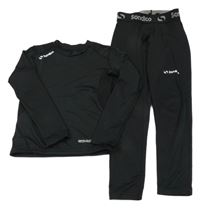 2set- černé sportovní funkční triko+ funkční legíny Sondico