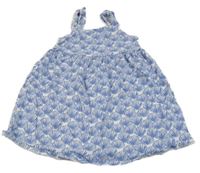 Bielo-modré vzorované bavlnené šaty George