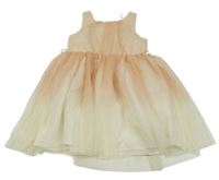Bielo-svetloružové tylové šaty H&M