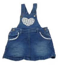 Modrá riflová laclová so srdíčkem sukňa Topomini