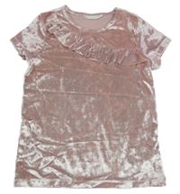 Ružové zamatové tričko Kappahl