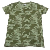 Zeleno-khaki army vzorované tričko Y.F.K.