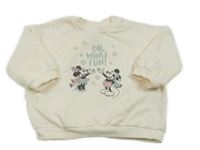 Biela mikina s Minnie a Mickey Mousem H&M