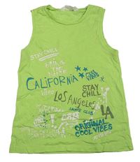 Světlezelené tílko s nápisem H&M