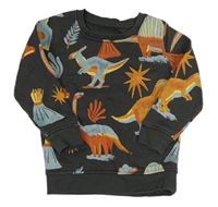 Tmavosivá mikina s dinosaurami George
