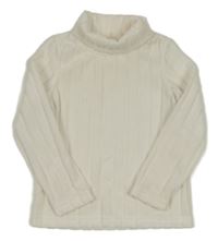 Bílý úpletový žebrovaný rolák