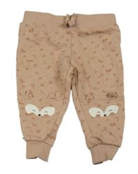 Svetloružové tepláky s listami a liškami Primark