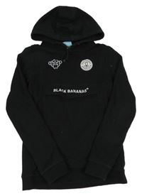 Čierna mikina s nášivkou a kapucňou Black bananas