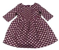 Fialovo-ružové bodkovaná é šaty Yd.