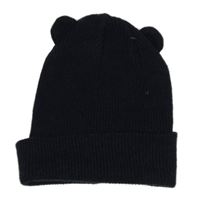 Tmavomodrá rebrovaná čapica s uškami George