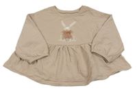 Pudrová lehká oversize mikina se zajícem Next