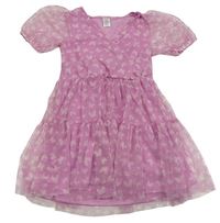 Světlerůžové tylové šaty s motýly 