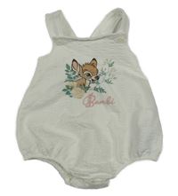 Bílé žebrované laclové kraťasy s Bambim Disney