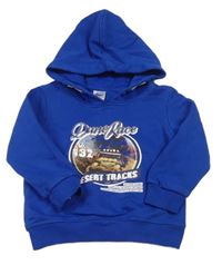 Modrá mikina s potlačou a kapucňou Papagino