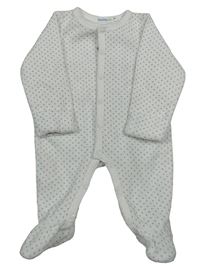 Biely bodkovaná ý zamatový overal