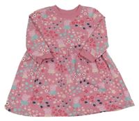 Ružové teplákové kvetované šaty s Peppou Nutmeg