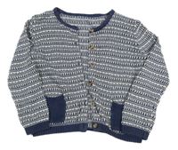 Tmavomodro-biely vzorovaný prepínaci sveter Matalan