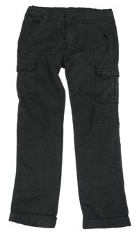 Čierno-sivé kockované teplákové nohavice s vreckami Topolino