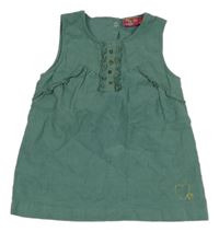 Zelenošedé menšestrové šaty s cvokmi 