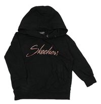 Čierna mikina s logom a kapucňou Skechers