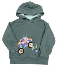 Khaki mikina s monster truck a kapucí M&S