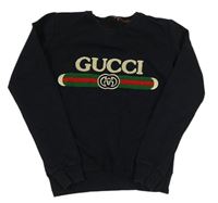 Tmavomodrá mikina s logem Gucci