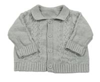 Šedý vzorovaný propínací svetr Matalan