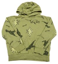 Khaki mikina s dinosaury a kapucí Little Kids