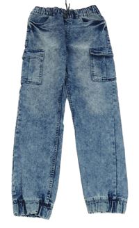 Modré plísňové cargo cuff rifle Y.F.K.