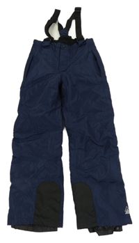 Tmavomodré šusťákové oteplovačky s odepínacími kšandami Crivit