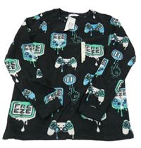 Nové - Čierna fleecová mikina s ovladači M&S