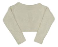 Smotanový chlpatý crop sveter New Look