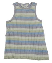 Farebně pruhovaný rebrovaný pletený top H&M