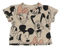 Broskvové crop tričko s Minnií a kamarády Disney