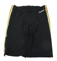 Čierne plavkové kraťasy s pruhmi Nabaiji