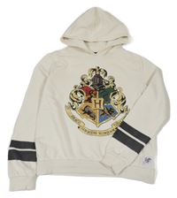 Smetanová crop mikina Harry Potter s kapucňou