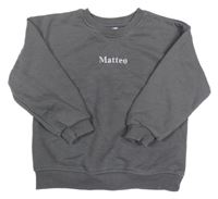 Sivá oversize mikina s nápisom Zara
