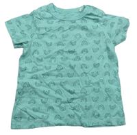 Zelené tričko s duhami/želvičkami a srdiečkami Topomini