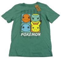 Tmavozelené tričko s pokémony