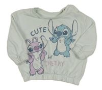 Svetlomodrá oversize mikina so Stitchem a Angelou zn. PRIMARK