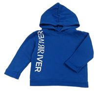Cobaltovoě mikina s nápisom s kapucňou zn. RIVER ISLAND