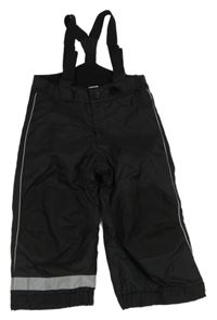 Černé šusťákové zimní oteplovačky s kšandami H&M