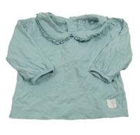 Olivovošedé tričko so srdiečkom a golierikom M&S