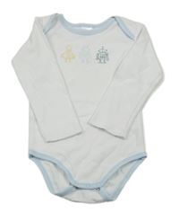 Bílo-světlemodré body s roboty 