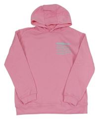 Ružová mikina s nápismi a kapucňou PRIMARK